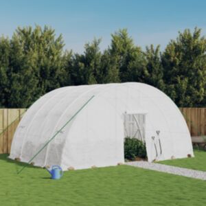 Pood24 kasvuhoone terasraamiga, valge, 24 m², 6x4x2,85 m
