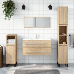 Pood24 vannitoakapp peegliga, Sonoma tamm, tehispuit