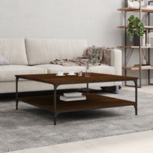 Журнальный столик U24, коричневый дуб, 100 x 100 x 40 см, искусственное дерево