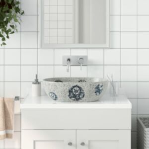 Pood24 valamu tasapinnale, hall ja sinine, ovaalne, keraamiline
