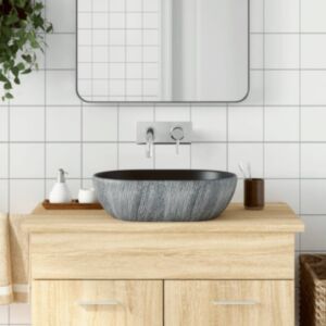 Pood24 valamu tööpinnale, must ja hall, ovaalne, keraamiline