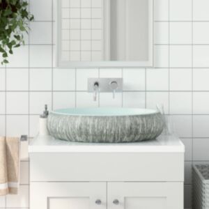 Pood24 valamu tööpinnale, hall/sinine, ovaalne, 59x40x15 keraamiline
