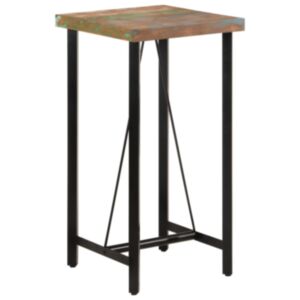 Pood24 baarilaud, 55 x 55 x 107 cm, taastatud puit ja raud