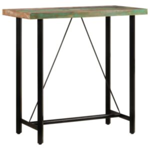 Pood24 baarilaud, 110 x 55 x 107 cm, taastatud puit ja raud