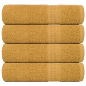 Pood24 saunalinad 4 tk, kuldne, 100x150 cm, 360 gsm, 100% puuvill