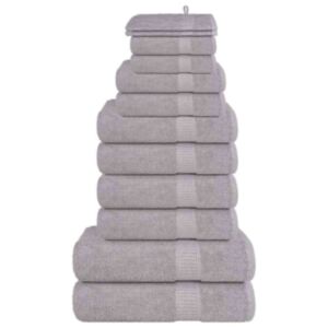 Pood24 12-osaline rätikute komplekt, hall, 360 gsm 100% puuvill
