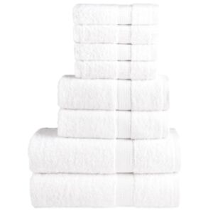 Pood24 8-osaline rätikute komplekt, valge, 600 gsm 100% puuvill