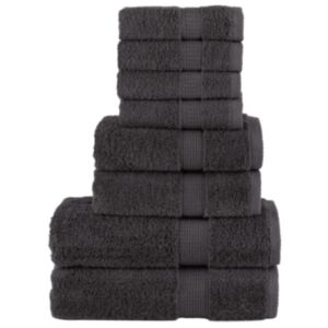 Pood24 8-osaline rätikute komplekt, antratsiit, 600 gsm 100% puuvill