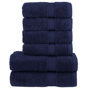 Pood24 6-osaline rätikute komplekt, tumesinine, 600 gsm 100% puuvill