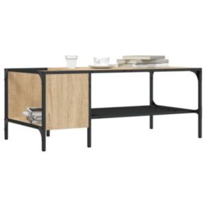 Pood24 riiuliga kohvilaud, Sonoma tamm, 100 x 51 x 40 cm, tehispuit