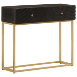 Pood24 konsoollaud, must, 90 x 30 x 76 cm, mangopuit ja raud