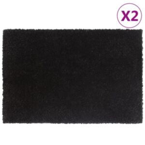 Pood24 uksematid 2 tk, must, 40 x 60 cm, flokeeritud kookoskiud