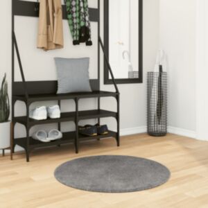 Pood24 vaip "HUARTE", lühikese narmaga, pestav, antratsiit, Ø80 cm