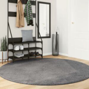 Pood24 vaip "HUARTE", lühikese narmaga, pestav, antratsiit, Ø 200 cm