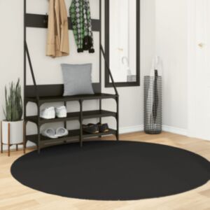 Pood24 vaip HUARTE, lühikese narmaga, pestav, must, Ø 160 cm
