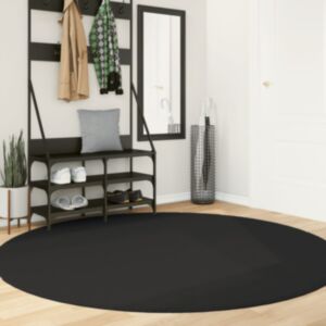 Pood24 vaip "HUARTE", lühikese narmaga, pestav, must, Ø200 cm