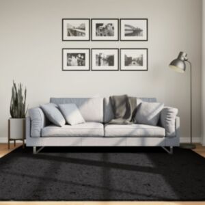 Pood24 kõrge narmaga Shaggy vaip, must, 200x200 cm