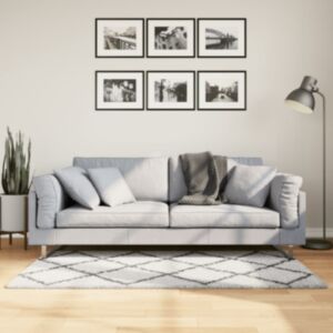 Pood24 kõrge narmaga Shaggy vaip, kreemjas ja must, 80x150 cm