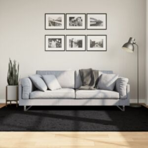 Pood24 vaip "OVIEDO" lühikese narmaga, must, 160 x 230 cm