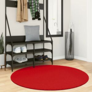 Pood24 vaip "OVIEDO" lühikese narmaga, punane, Ø120 cm