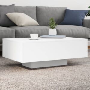 Pood24 LED-tuledega kohvilaud, valge, 85 x 55 x 31 cm