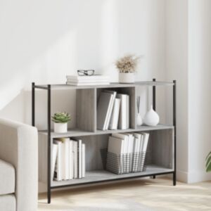 Pood24 raamatualus, hall Sonoma tamm, 102 x 28 x 77,5 cm, tehispuit