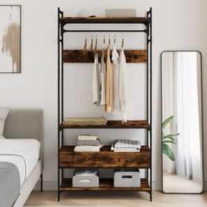 Pood24 riidekapp sahtlitega, suitsutatud tamm 89x39x184,5 cm tehispuit