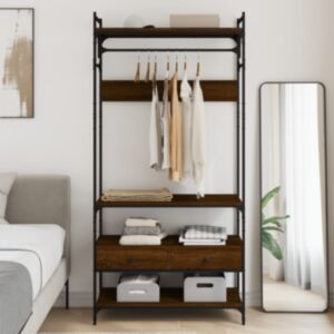 Pood24 riidekapp sahtlitega, pruun tamm 89x39x184,5 cm tehispuit
