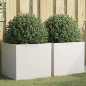 Pood24 taimekastid 2 tk, valge, 49 x 47 x 46 cm, külmvalts teras