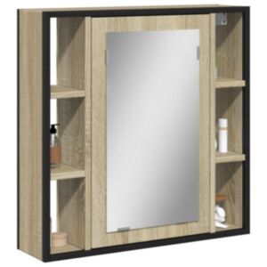 Pood24 vannitoa peegelkapp, Sonoma tamm, 60 x 16 x 60 cm, tehispuit