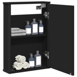 Pood24 vannitoa peegelkapp, must, 42 x 12 x 60 cm, tehispuit