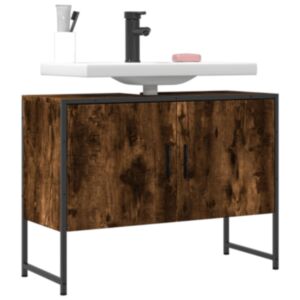 Pood24 vannitoakapp valamu, suitsutatud tamm, 80x33x60 cm, tehispuit