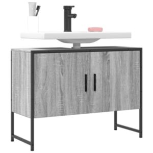 Pood24 vannitoakapp valamu, hall Sonoma tamm, 80x33x60 cm, tehispuit