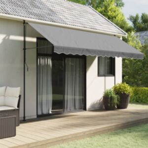 Pood24 varikatuse asenduskangas, antratsiithall triibuline, 4 m