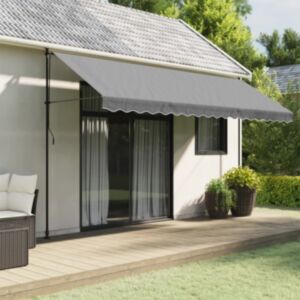 Pood24 varikatuse asenduskangas, antratsiithall triibuline, 4,5 m