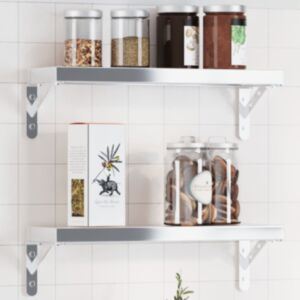 Pood24 riiuliklambrid 4 tk 15x2,5x11,5 cm hõbedane roostevaba teras