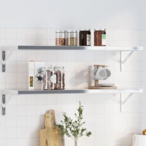 Pood24 riiuliklambrid 4 tk 30x2,5x15,5 cm hõbedane roostevaba teras