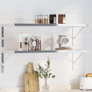 Pood24 riiuliklambrid 4 tk 40x2,5x25 cm hõbedane roostevaba teras