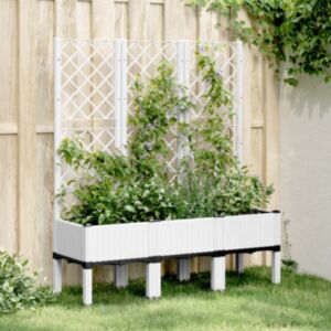 Pood24 võrega taimekast, valge, 120x40x142 cm PP