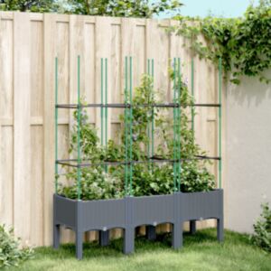 Pood24 võrega taimekast, hall, 120 x 40 x 142,5 cm, PP