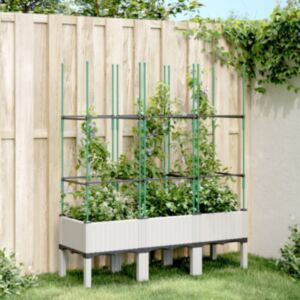 Pood24 võrega taimekast, valge, 120 x 40 x 142,5 cm, PP