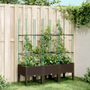 Pood24 võrega taimekast, pruun, 120 x 40 x 142,5 cm, PP