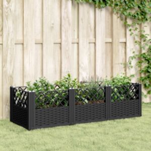 Pood24 vaiadega taimekast, must, 123,5 x 43,5 x 43,5 cm, PP