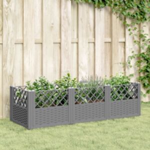 Pood24 vaiadega taimekast, helehall, 123,5x43,5x43,5 cm, PP