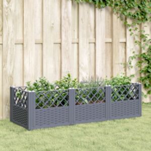 Pood24 vaiadega taimekast, hall, 123,5x43,5x43,5 cm, PP