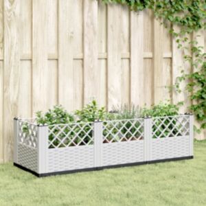 Pood24 vaiadega taimekast, valge, 123,5 x 43,5 x 43,5 cm, PP