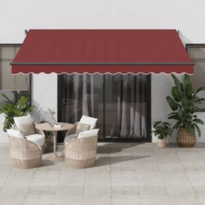Pood24 käsitsi sissetõmmatav varikatus, burgundia punane, 400 x 350 cm