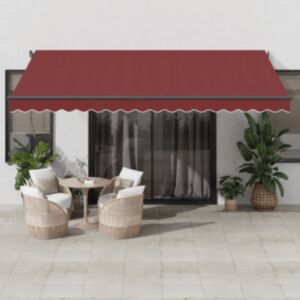 Pood24 käsitsi sissetõmmatav varikatus, burgundia punane, 450 x 350 cm