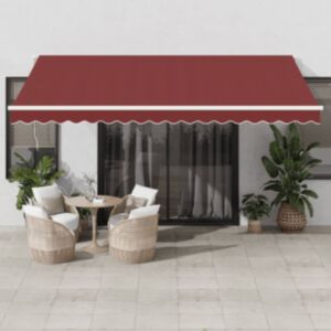 Pood24 käsitsi sissetõmmatav varikatus, burgundia punane, 450x300 cm