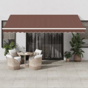 Pood24 käsitsi sissetõmmatav varikatus, pruun, 450 x 300 cm
